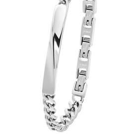 s.Oliver 2035519 Women's Stainless Steel Bracelet, 17 + 1.5 + 1.5 cm, Silver, Comes in Jewellery Gift Box, 17 cm, Stainless Steel