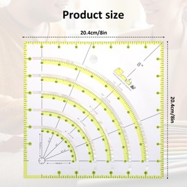 Acrylic Quilting Ruler, Rulers for Quilting and Sewing Crafts Arcs Fans Quilts Circle Cutter Ruler Multifunctional Cutting Patchwork Rulers Sewing Rulers for Cutting Cloth Template Sewing Crafts