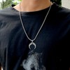 Lattd Moon Necklace 925 Sterling Silver Celtic Knot Crescent Moon