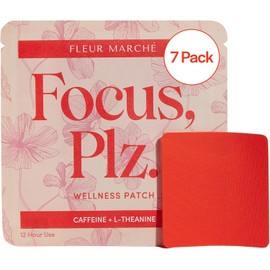 Fleur Marché Foco De Fleur Marche, Plz. Parche Botánico - Parche De Enfoque Que Estimula El Cerebro Con Cafeína, Melena De León Y Otros Nootrópicos
