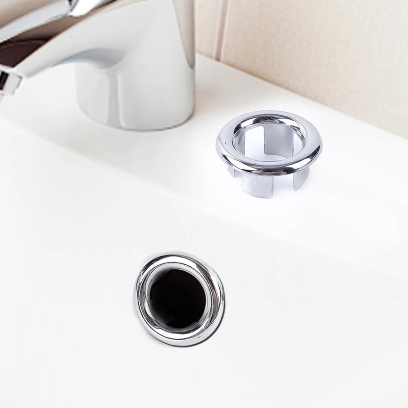 4-Pack Sink Circular Overflow Hollow Ring,Overflow Drain Cover,Kitchen Bathroom Sink