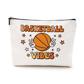 Basketball Gifts Basketball Stuff Sports Makeup Bag Cosmetic Bag Basketball Bag Birthday Christmas Basketball Lover Gifts for Women Girls Basketball Player Coach Team Colleague Girlfriend Toiletry Bag