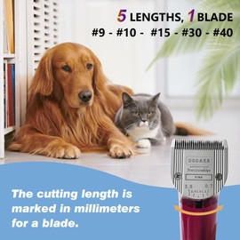 Professional Animal 5-in-1 Adjustable Blade Cut Length 0.7-3mm，Compatible with Wahl Arco, Bravura, Chromado, Creativa, Figura, and Motion Pet, Dog, and Horse Clippers (Silver 2 Pack)