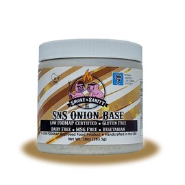 Smoke n Sanity Onion Base, Certified Low FODMAP, Vegetarian, Gluten Free, Dairy Free, MSG Free, Ideal for Low FODMAP Foods, Soups, Casseroles, Gravies, and Sauces, Low FODMAP Diet Essential, 10 oz Jar