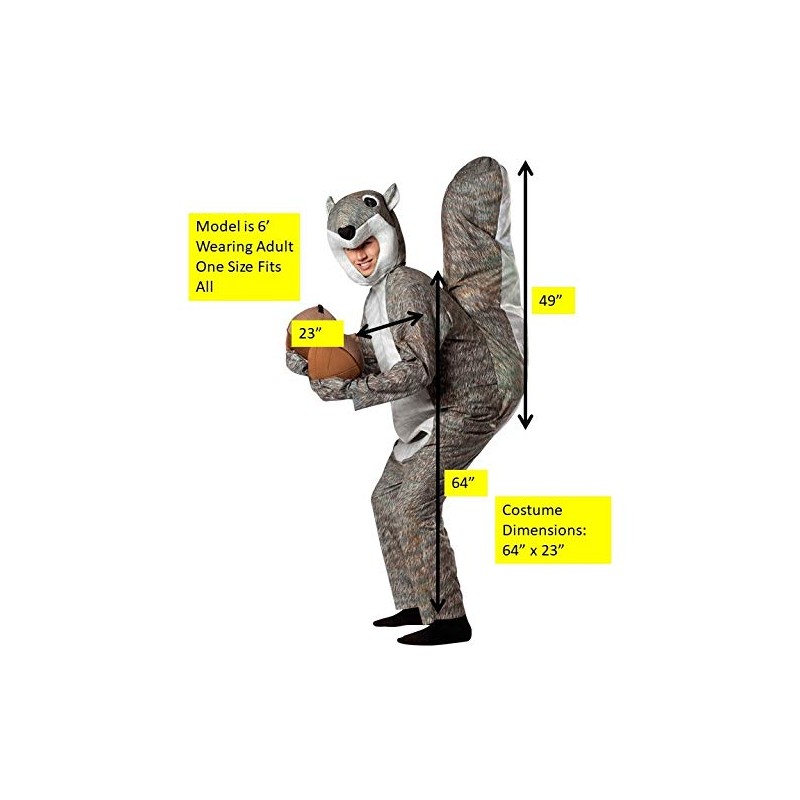 Rasta Imposta Squirrel Costume, Gray, One Size