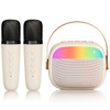 KALLORY Máquina de Karaoke, Wireless Karaoke Speaker con Luces LED，4