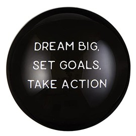 Creative Brands Paper Weights for Office-Glass Domed Motivational Paperweight by The Heartfelt Collection, 3-Inch Diameter, Dream Big