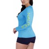 Nautica Women's Long Sleeve Rashguard Swim Top UPF 30+, lightblue,