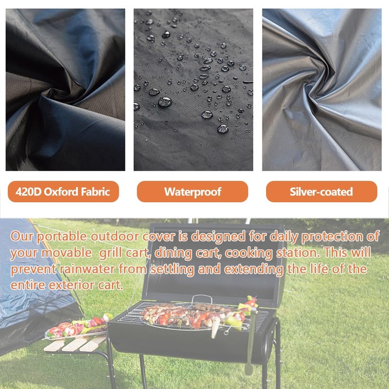 Outdoor Cover - Waterproof BBQ Cart Cover Compatible with 40"