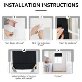 NICETOWN Horizontal Window Shade Blind Roman Roller Up Door Blinds Day and Night Thermal Insulated Curtain for Window Covering, French Front Door Shade, 1 Panel, Black, 35" W x 64" L