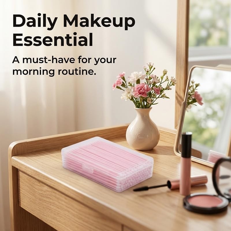 100 hisopos de algodón, hisopos desechables para maquillaje, cuidado personal