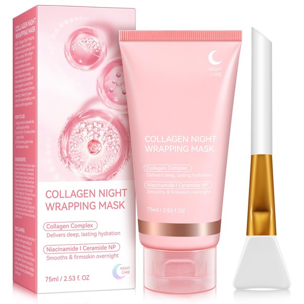 QwsYaay QwsYaay Collagen Night Wrapping Mask, Collagen Face Mask, Collagen