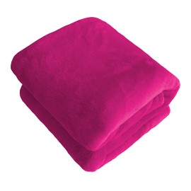 iMaylex Soft Flannel Fleece Blanket for Bed Couch Sofa, Plush Microfiber, Cozy and Lightweight, Fuchsia, 27 x 39 inch (70 x 100 cm)