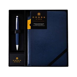 Cross Calais Matte Metallic Midnight Blue Ballpoint Pen with Medium Midnight Blue Journal