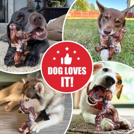 Zinbo Dog Toys for Aggressive Chewers, Indestructible Dog Toys, Tough Dog Toys for Aggressive Chewers Medium/Large Breed, Strong Dog Toys for Tough Chewers (Brown and white)