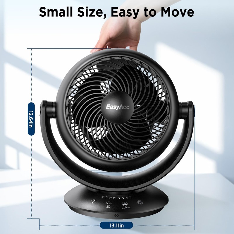 EasyAcc Ultra Quiet Fans for Bedroom 25dB, 3D Auto Air