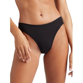 Negative Underwear – French Cut Cotton Underwear for Women – French Cut Brief – Soft, Stretchy and Cheeky - 3 Pack - Black - M-L