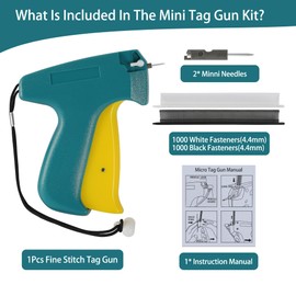 Senhoglb Micro Stitch Gun for Clothes, Quick Clothing Fixer Gun, Mini Sewing Machine Handheld, Stitchy Kit With 2 Needles, 1000 White &1000 Black Fasteners, Hemming Quick Sewing Gun For Pants, Green