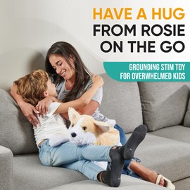 Weighted Lap Blanket for Kids & Adults – Rosie Kids Weighted Blanket – ASD, Sensory Processing Weighted Stuffed Animals Dog Toy – Microwavable Weighted Lap Pad for Kids, 5 Lbs. by Friendly Cuddle