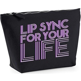 Hippowarehouse Lip sync for your life printed make up cosmetic wash bag 18x19x9cm