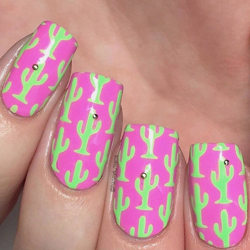 Whats Up Nails - Cactus Vinyl Stencils for Nail Art