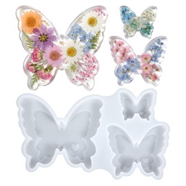 Butterfly Silicone Mold, Butterfly Resin Mold, Soft Demoldable Silicone Molds, 3 Sizes Butterflies Art Craft Molds for Resin Casting Soap Candle Flowers Preservation Spring Decor & Easter Gifts