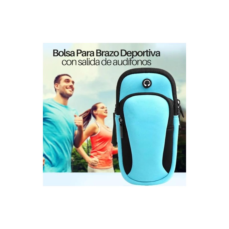 Cangurera Deportiva, Bolsa Deportiva con Cinturón Elastic para brazo y