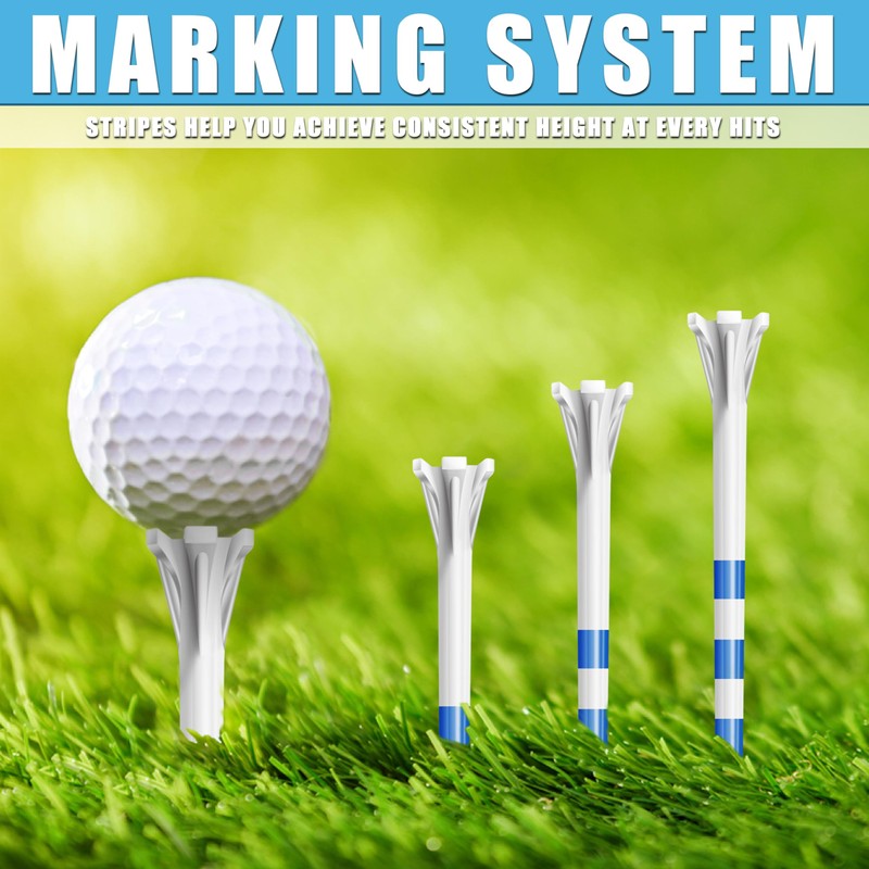CHAMPKEY Original Plastic Golf Tees 100 Pack | 85 Driver