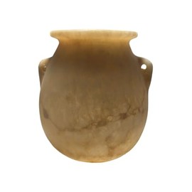 Museum Replica Egyptian Hand Carved Alabaster Vase, 6 x 6 inches (VASE12)