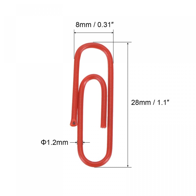 sourcing map Paper Clips Small Size 1.1 Inch Vinyl Coated