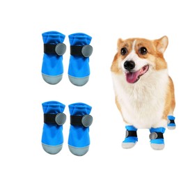 LIKOKLIN Dog Boots, Dog Shoes, Indoor Shoes, For Small Dogs, Medium Dog Boots, Dog Shoes, Rain Shoes, Pet Shoes, Includes Reflective Tape at Night, Paw Protection, Easy to Put On, Anti-Slip, Rainy