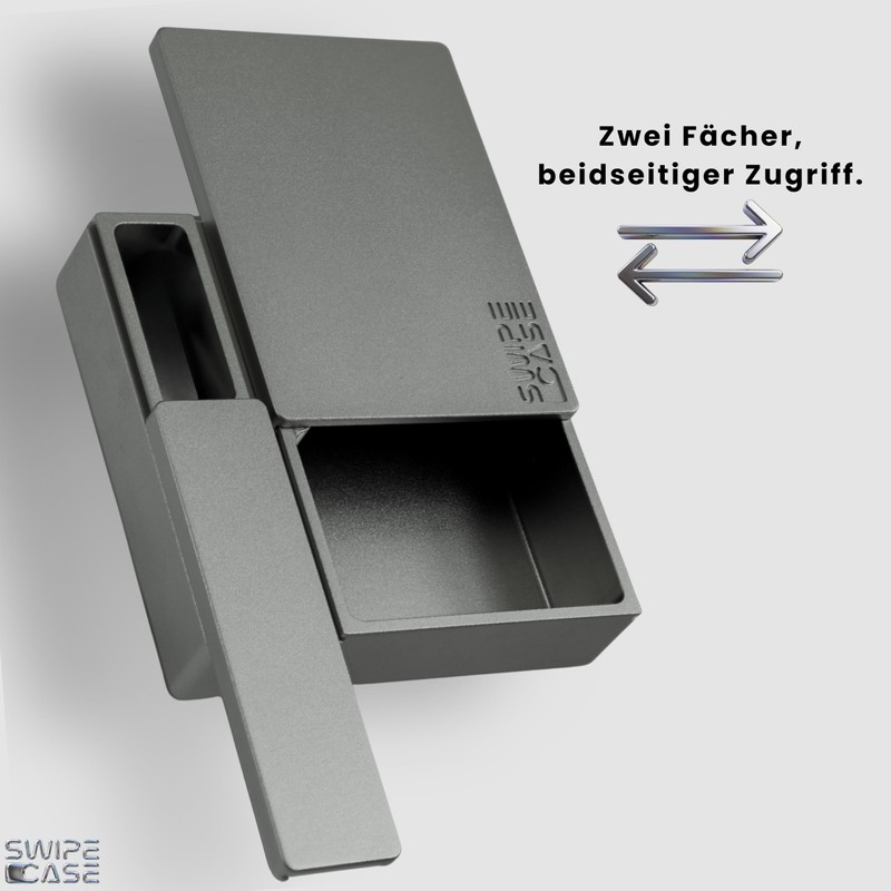 Swipecase® Aluminium Case with Double Compartment for Snus, Caffeine Snus