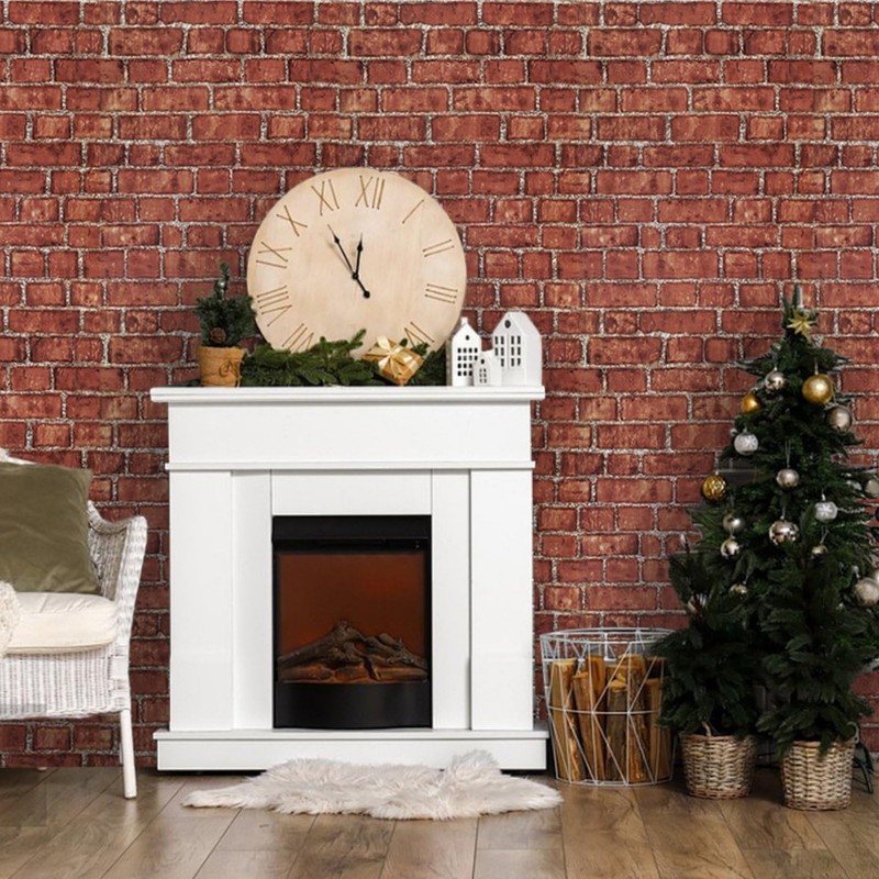 Abyssaly Red Brick Wallpaper Peel and Stick, Faux Brick Vinyl