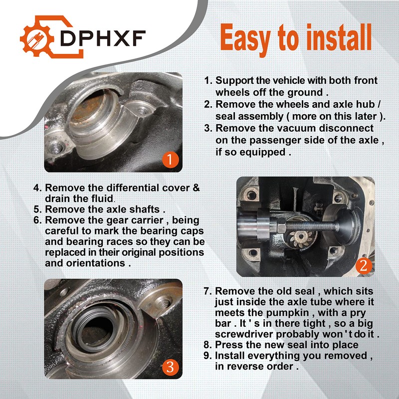 DPHXF Inner Axle Side Seal Installation Tool Compatible with Dana