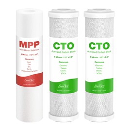 SimPure 1-3 Stage Reverse Osmosis Water Filter Replacement Set, Compatible with APEC Essence & Ultimate Series, Pre-Filter for ROES-50, ROES-PH75, RO-90, RO-PERM & Most 10" Water Filter Systems