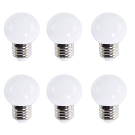 Lxcom Lighting G45 LED Bulb 5W Globe Vanity Light Bulb 50W Equivalent Cool White 6500K LED Round Light Bulb E26/E27 Base 500LM for Makeup Mirror Porch Bedroom Dressing Room, 6 Pack