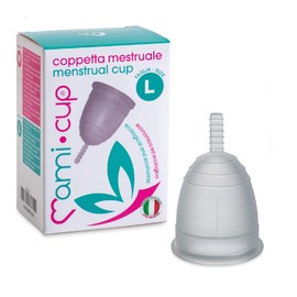 Menstruationstasse MamiCup® Weiches, flexibles, wiederverwendbares medizinisches Silikon (Transparent, L)
