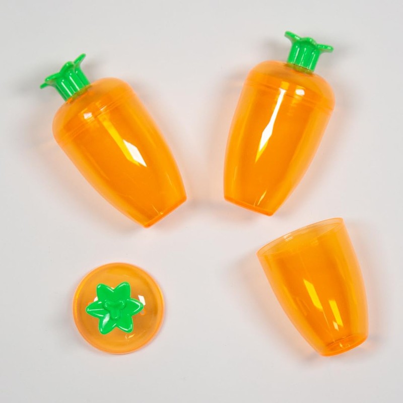 Gem Imports Easter Carrot Shaped Reusable Refillable Decorative Plastic Egg