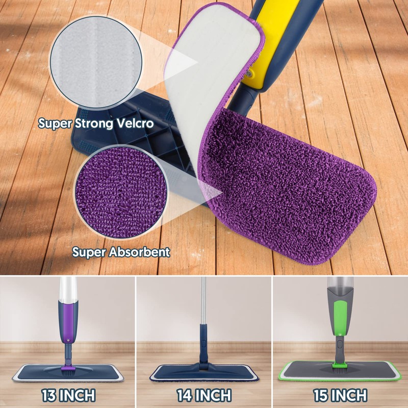 7 Count Reusable Mop Pads for Swiffer PowerMop -MEXERRIS Microfiber