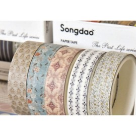 FWORUAIS Washi Tape Set Decorative Tape Craft Supplies for DIY, Bullet Journal, Craft, Gift Wrapping, Scrapbooking (Fromantic 5 Rolls)