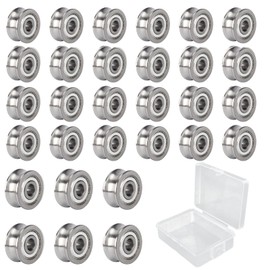 Gzhaimai Pack of 30 U624ZZ Ball Bearings / 4 x 13 x 7 mm with Box, Steel U-Groove Double Shield, for Guide Roller Rail Track Liner Motion System