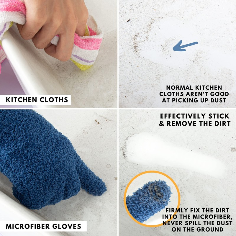 Skylarlife Microfiber Auto Dusting Cleaning Gloves Effective Cleaning Best Edge