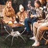 HAPPYGRILL 3-in-1 Foldable Fire Pit With Grill for Outside, Collapsible