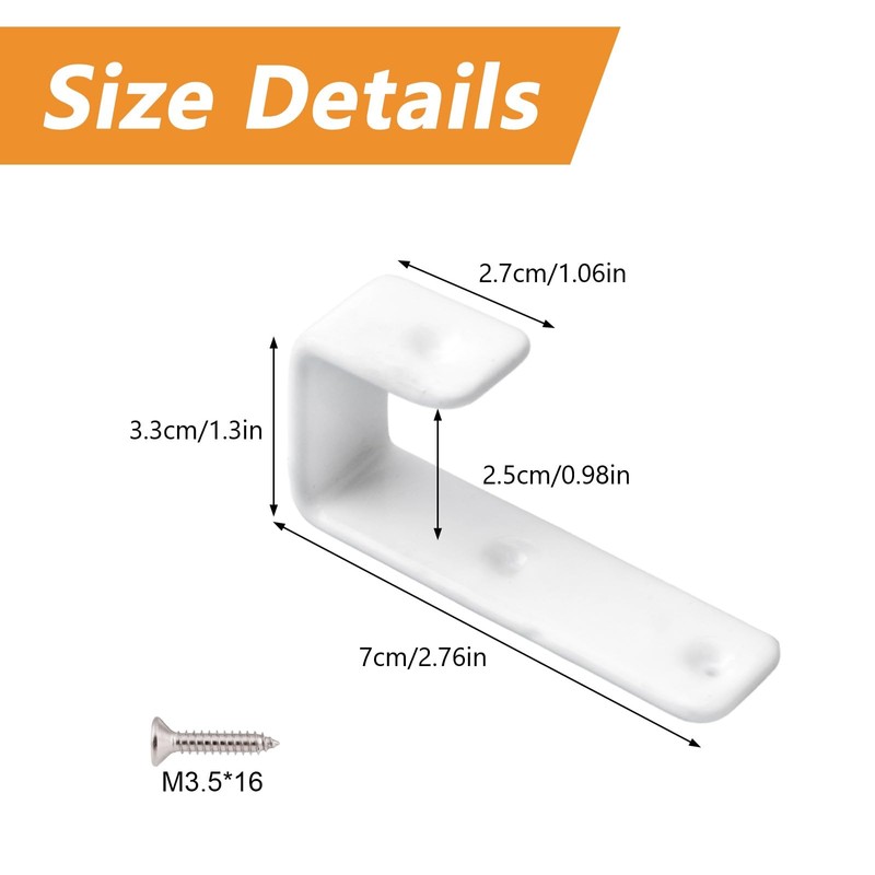 MOROBOR 2pcs PVC Coated Bed Ladder Hooks White Iron Bunk