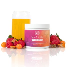 NEUROHACKER COLLECTIVE Qualia Synbiotic 28 Science-Backed Spore Probiotics, Prebiotics, Postbiotics, Fermented Foods for Gut Health & Digestion Support, Promotes Akkermansia Vegan TROPICAL FLAVOR, (1 Month Supply)