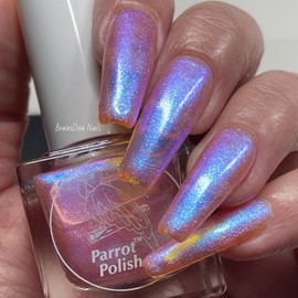 Parrot Polish Baby Mermaid Ultrachrome Nail Polish Collection, Holographic Lacquer, Set of 8