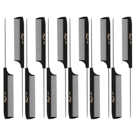 Krest 8 1/2" Weaving Foiling Fine Rattail Comb (12 Pack) 12 x SB-K4641-BLK