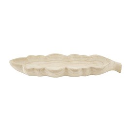 Mud Pie Paulownia Wood Leaf Shaped Decorative Tray, Brown, 18" x 5.5"