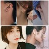 ALOHAMONI Fake Earrings, Ear Cuff, Earrings, Thin Hoop, Binaural, 2-piece