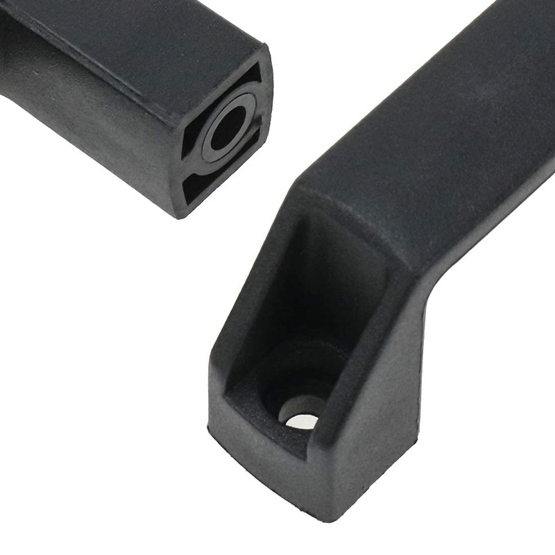 Quluxe Cabinet Handles 3-1/2 Hole Centers Black Rectangular Door Handle